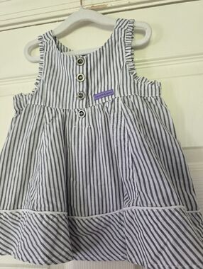 Calvin Klein Little Girls Striped Cottagecore Summer dress 3T Ruffled Sleeve